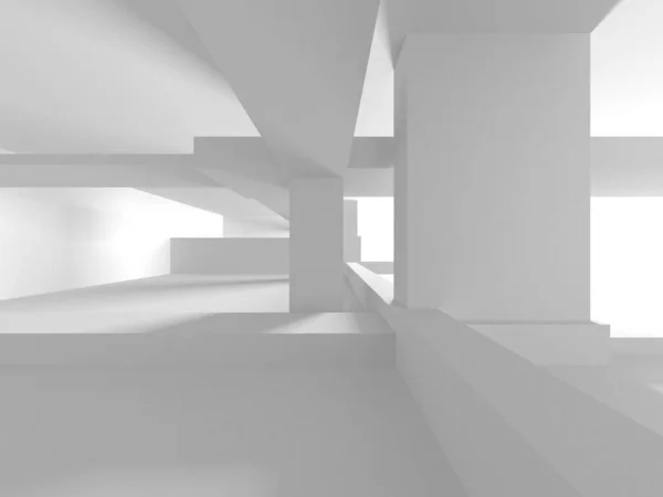 Moderní Bílé Pozadí Abstrakt Building Concept Vykreslení — Stock fotografie