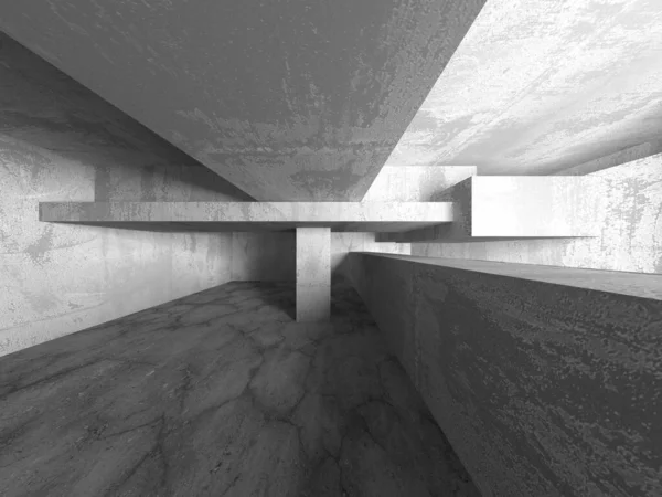 Soyut mimari iç plan. Boş beton oda. 3d hazırlayıcı