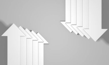 Okçular boş pazarlamayı soyut hale getirir. İş konsepti duvar kağıdı. 3d hazırlayıcı