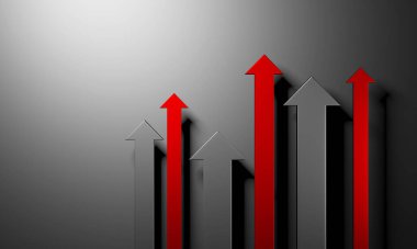 Okçular boş pazarlamayı soyut hale getirir. İş konsepti duvar kağıdı. 3d hazırlayıcı