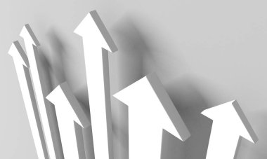 Okçular boş pazarlamayı soyut hale getirir. İş konsepti duvar kağıdı. 3d hazırlayıcı