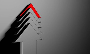 Okçular boş pazarlamayı soyut hale getirir. İş konsepti duvar kağıdı. 3d hazırlayıcı