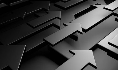 Yaratıcı grafik okları arka planda hareket ediyor. Soyut geometrik tasarım. 3d hazırlayıcı