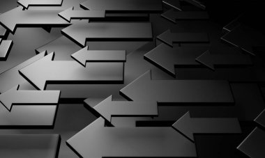 Yaratıcı grafik okları arka planda hareket ediyor. Soyut geometrik tasarım. 3d hazırlayıcı