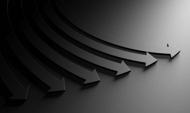 Okçular boş pazarlamayı soyut hale getirir. İş konsepti duvar kağıdı. 3d hazırlayıcı