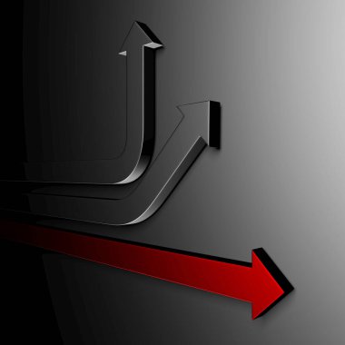 Okçular boş pazarlamayı soyut hale getirir. İş konsepti duvar kağıdı. 3d hazırlayıcı