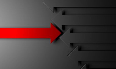 Yaratıcı grafik okları arka planda hareket ediyor. Soyut geometrik tasarım. 3d hazırlayıcı