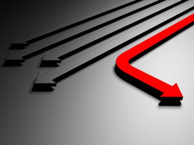 Yaratıcı grafik okları arka planda hareket ediyor. Soyut geometrik tasarım. 3d hazırlayıcı