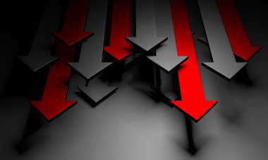 Okçular boş pazarlamayı soyut hale getirir. İş konsepti duvar kağıdı. 3d hazırlayıcı