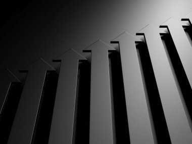 Okçular boş pazarlamayı soyut hale getirir. İş konsepti duvar kağıdı. 3d hazırlayıcı