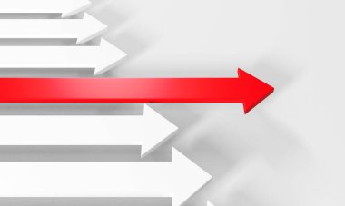 Okçular boş pazarlamayı soyut hale getirir. İş konsepti duvar kağıdı. 3d hazırlayıcı