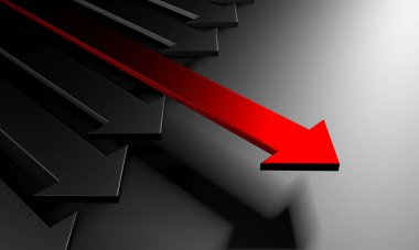 Yaratıcı grafik okları arka planda hareket ediyor. Soyut geometrik tasarım. 3d hazırlayıcı