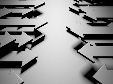 Okçular boş pazarlamayı soyut hale getirir. İş konsepti duvar kağıdı. 3d hazırlayıcı