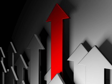 Yaratıcı grafik okları arka planda hareket ediyor. Soyut geometrik tasarım. 3d hazırlayıcı