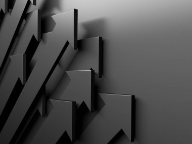 Okçular boş pazarlamayı soyut hale getirir. İş konsepti duvar kağıdı. 3d hazırlayıcı