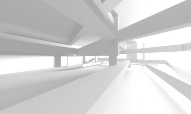 Aydınlatılmış koridor iç tasarımı. Boş Oda İç mimarisi. 3 Boyutlu Hazırlama