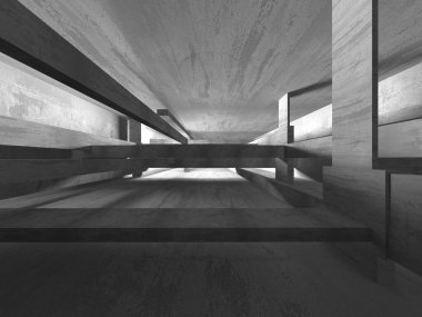 Soyut mimari arka plan. İçi boş beton döşeme. 3d hazırlayıcı