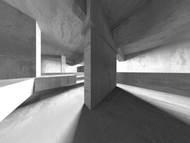 Soyut mimari arka plan. İçi boş beton döşeme. 3d hazırlayıcı