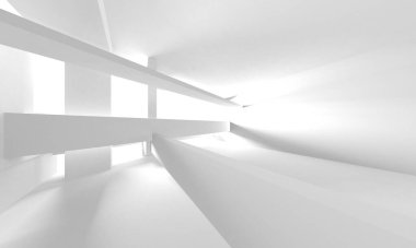 Aydınlatılmış koridor iç tasarımı. Boş Oda İç mimarisi. 3 Boyutlu Hazırlama