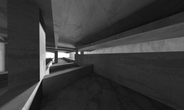 Soyut mimari arka plan. İçi boş beton döşeme. 3d hazırlayıcı