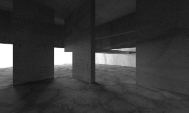 Soyut mimari arka plan. İçi boş beton döşeme. 3d hazırlayıcı