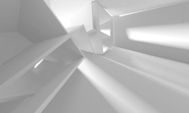 Aydınlatılmış koridor iç tasarımı. Boş Oda İç mimarisi. 3 Boyutlu Hazırlama