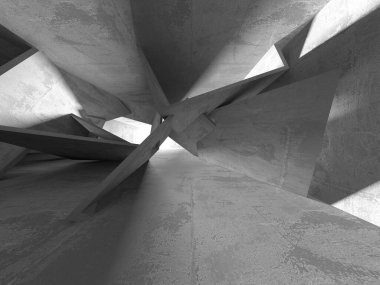 Soyut mimari arka plan. İçi boş beton döşeme. 3d hazırlayıcı