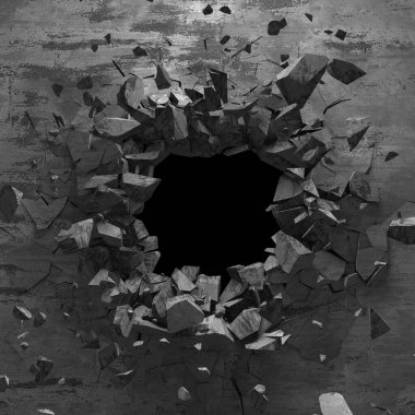 Beton duvarda çatlak var. Grunge 'un geçmişi. 3d resimleme