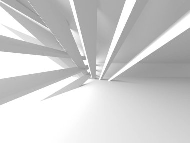 Soyut Beyaz Mimari Tasarım Konsepti. 3d Görüntüleme