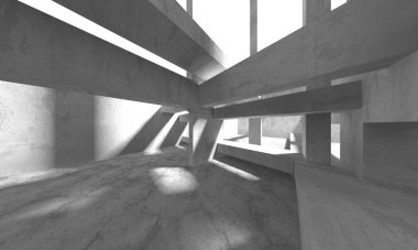 Soyut Beyaz Mimari Tasarım Konsepti. 3d Görüntüleme