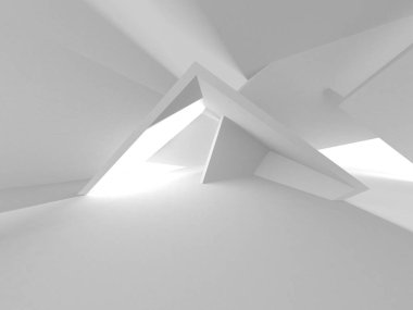 Soyut Beyaz Mimari Tasarım Konsepti. 3d Görüntüleme