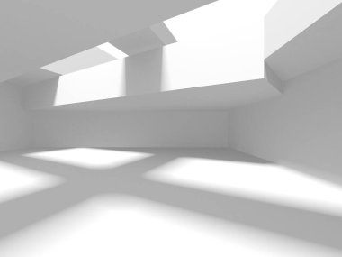 Soyut Beyaz Mimari Tasarım Konsepti. 3d Görüntüleme