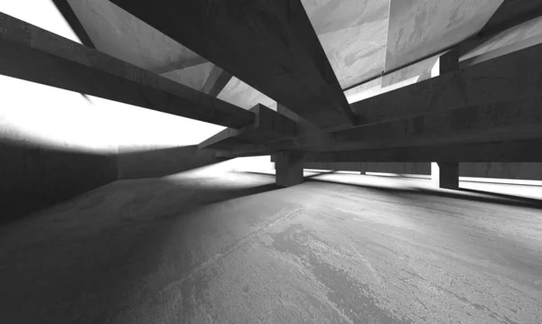 Abstract Architecture Interior Background Empty Concrete Room Render — Stock Photo, Image