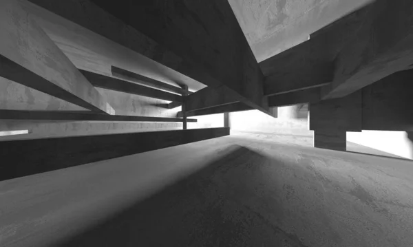 Latar Belakang Arsitektur Abstrak Interior Beton Kasar Kosong Render — Stok Foto