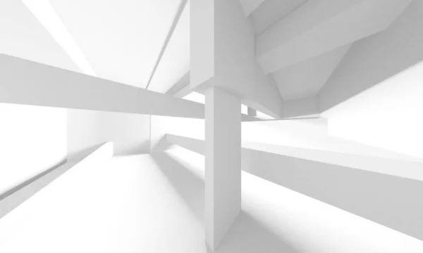 White Modern Background. Abstract Building Concept. 3d Render