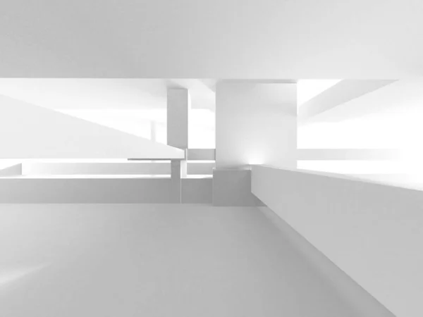 White Modern Background. Abstract Building Concept. 3d Render