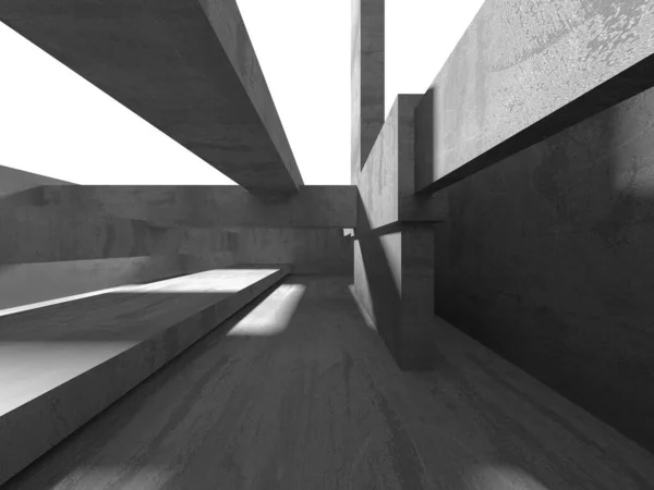 Abstrakte Architektur Leerer Rohbeton Inneren Darstellung — Stockfoto