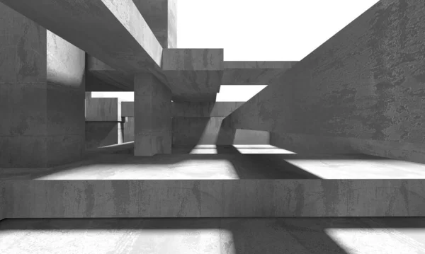抽象建築の背景 コンクリートの内部を空にします 3Dレンダリング — ストック写真