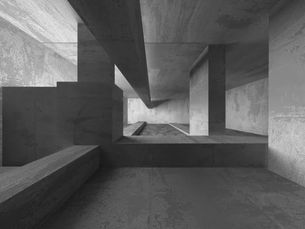 Abstract Architecture Interior Background Empty Concrete Room Render — Stock Photo, Image