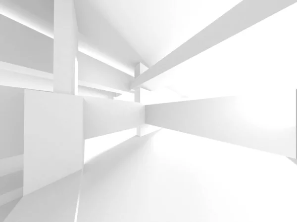 Fundo Moderno Branco Conceito Construção Abstrato Render — Fotografia de Stock