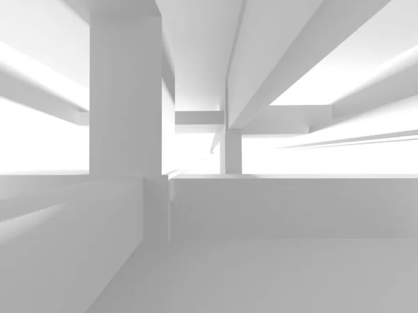 Fundo Moderno Branco Conceito Construção Abstrato Render — Fotografia de Stock