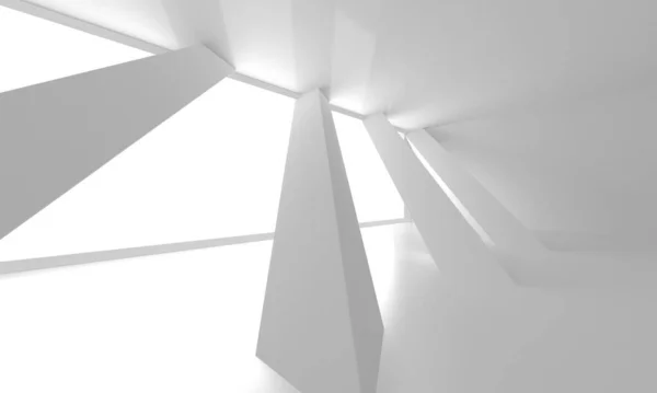 Fehér Modern Háttér Absztrakt Építési Koncepció Renderelés — Stock Fotó