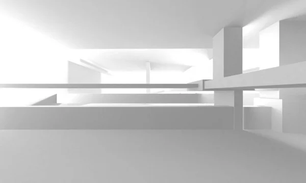 Abstract White Architecture Design Concept Inglês Ilustração Renderização — Fotografia de Stock