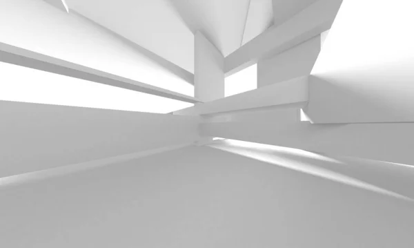 Abstract White Architecture Design Concept Inglês Ilustração Renderização — Fotografia de Stock