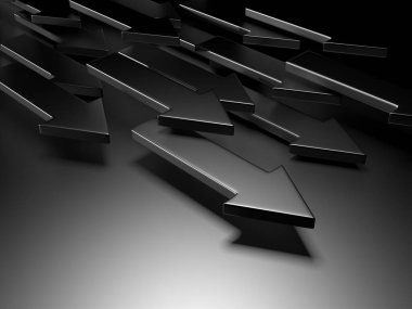 Soyut oklar ileri büyüme kavramı arkaplanı. 3d hazırlayıcı