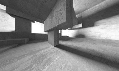 Soyut mimari arka plan. İçi boş beton döşeme. 3d hazırlayıcı