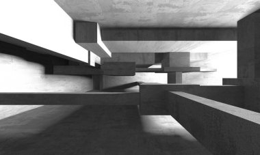 Soyut mimari arka plan. İçi boş beton döşeme. 3d hazırlayıcı