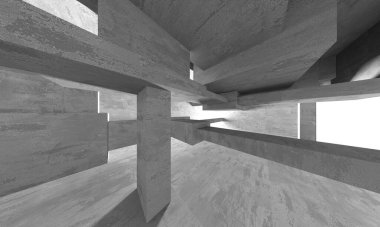 Soyut mimari arka plan. İçi boş beton döşeme. 3d hazırlayıcı