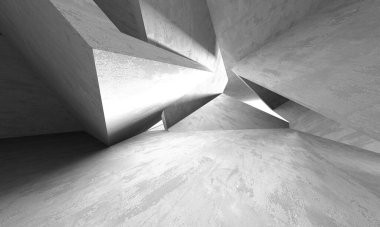 Soyut mimari iç plan. Boş beton oda. 3d hazırlayıcı