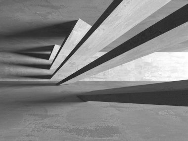 Soyut mimari iç plan. Boş beton oda. 3d hazırlayıcı